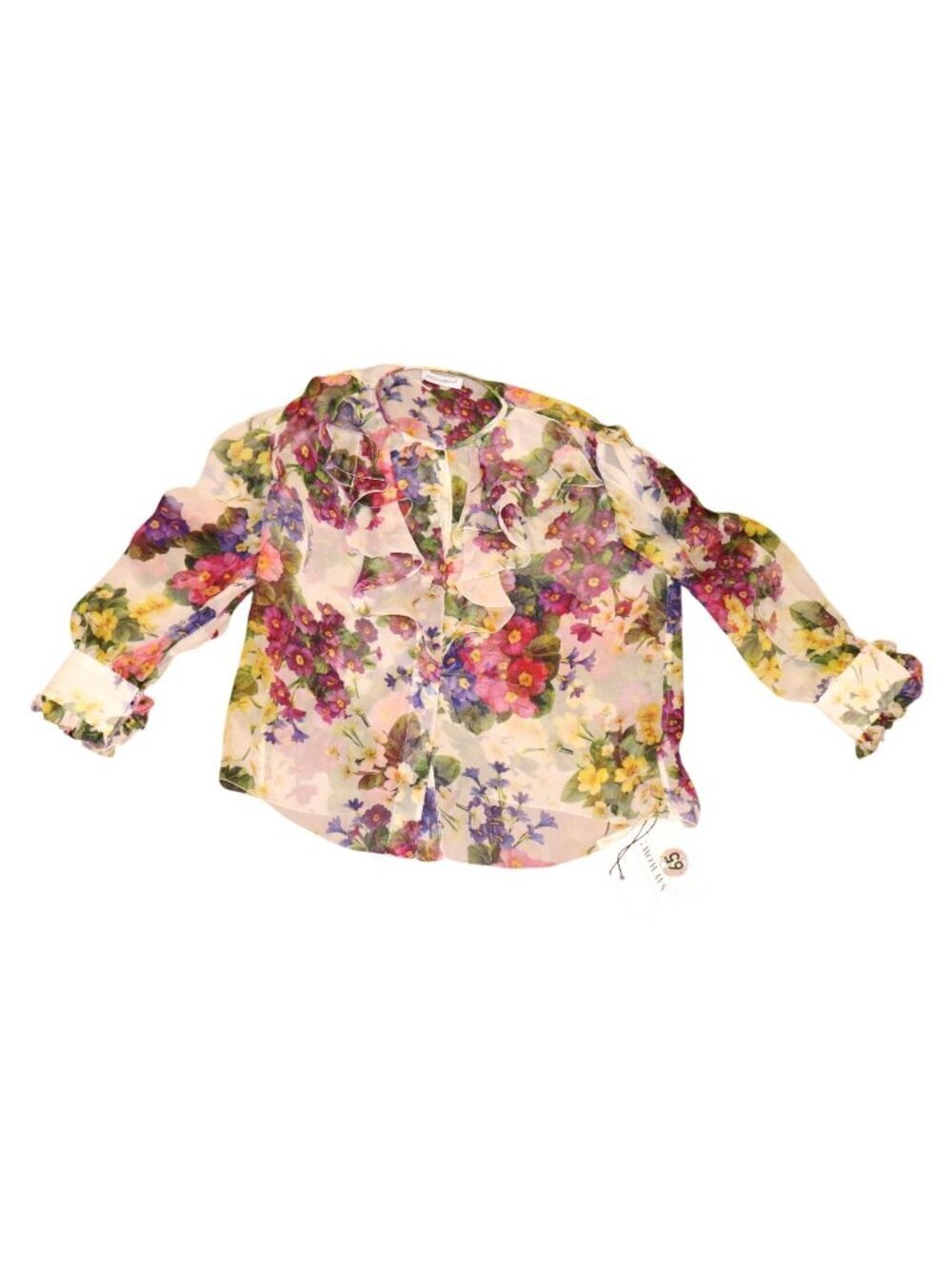 Dolce & Gabbana Girls Floral Sheer Ruffled Blouse, 4T NWT